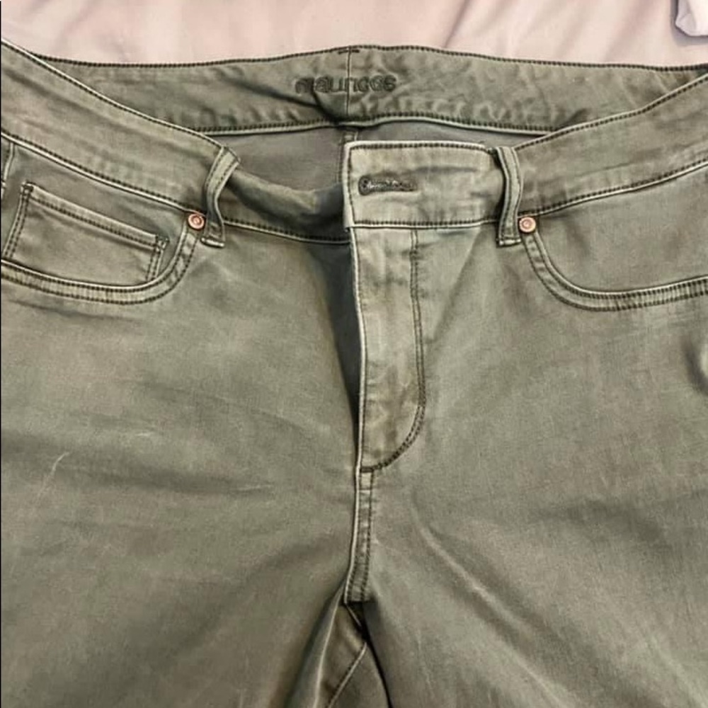 Maurice’s green skinny jeans